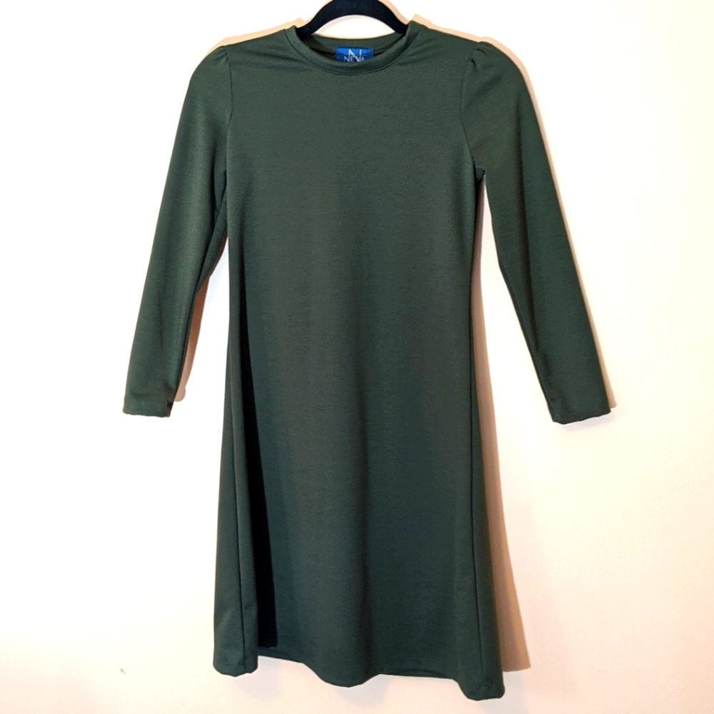 Neva| NWT Olive Green Long Sleeve Stretch Mini Dress